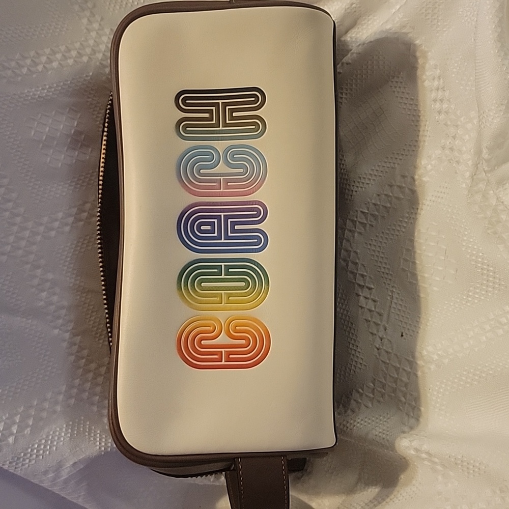 Men's travel bag Coach tan white an multi color